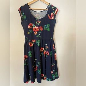 Garnet Hill Cap Sleeve Floral Dress, Size 8